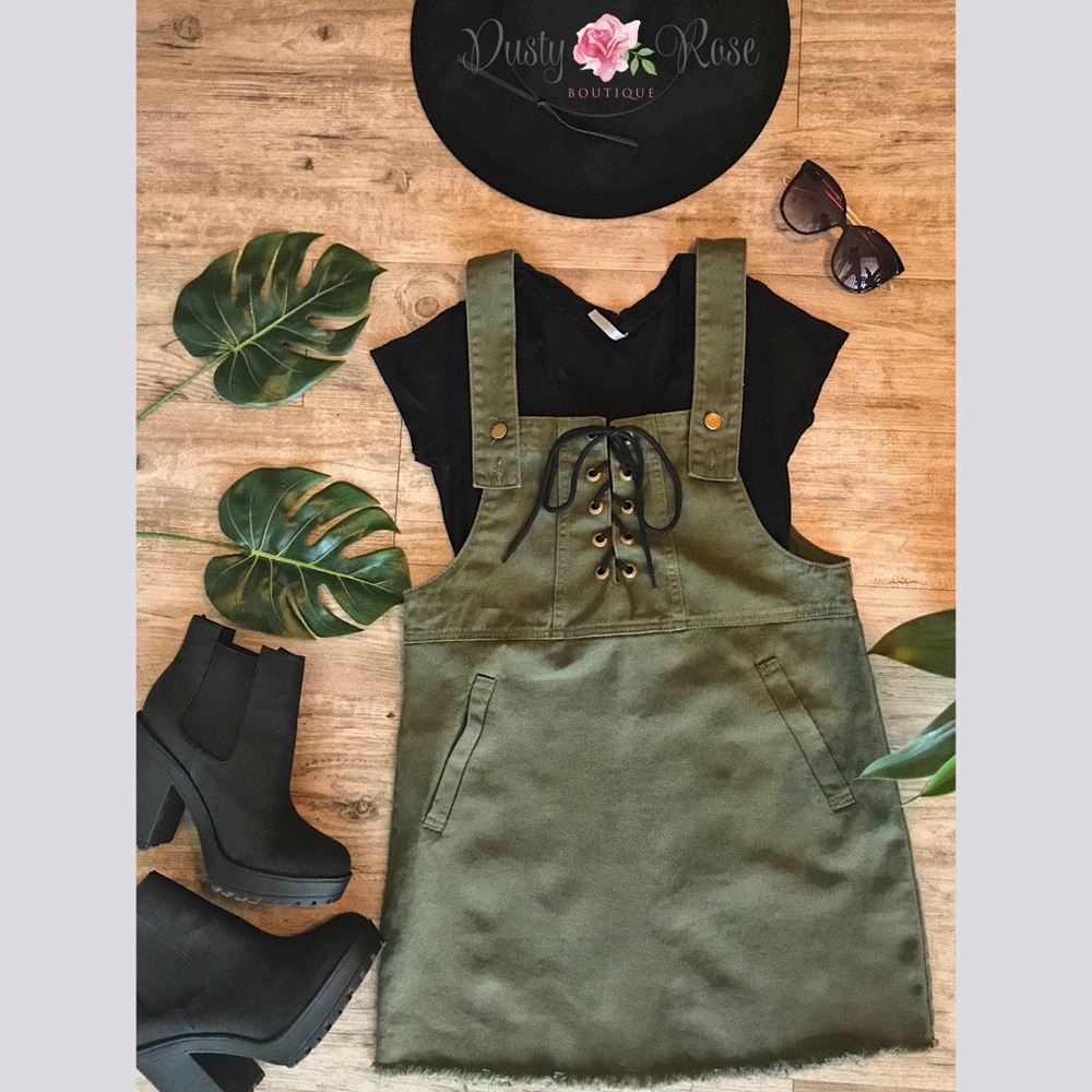 Army Green Denim Dress
